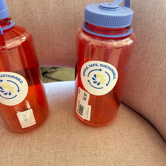 Lot of 2 Nalgene Water Bottles BPA/BPS Free 32 oz Orange Purple New in Wrapper - Picture 6 of 7